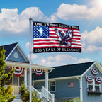 Christian Cross Flag, 250 Years of Blessings Patriotic Eagle Grommet Flag