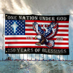 Christian Cross Flag, 250 Years of Blessings Patriotic Eagle Grommet Flag
