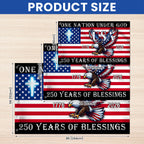 Christian Cross Flag, 250 Years of Blessings Patriotic Eagle Grommet Flag