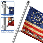 Chicken American Flag, 250 Years Strong Patriotic Chicken Grommet Flag