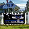 Police Thin Blue Line Flag Fence Banner for 250 Years of Freedom Decor