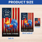 Chicken American Flag, 250 Years Strong Patriotic Rooster US Flag