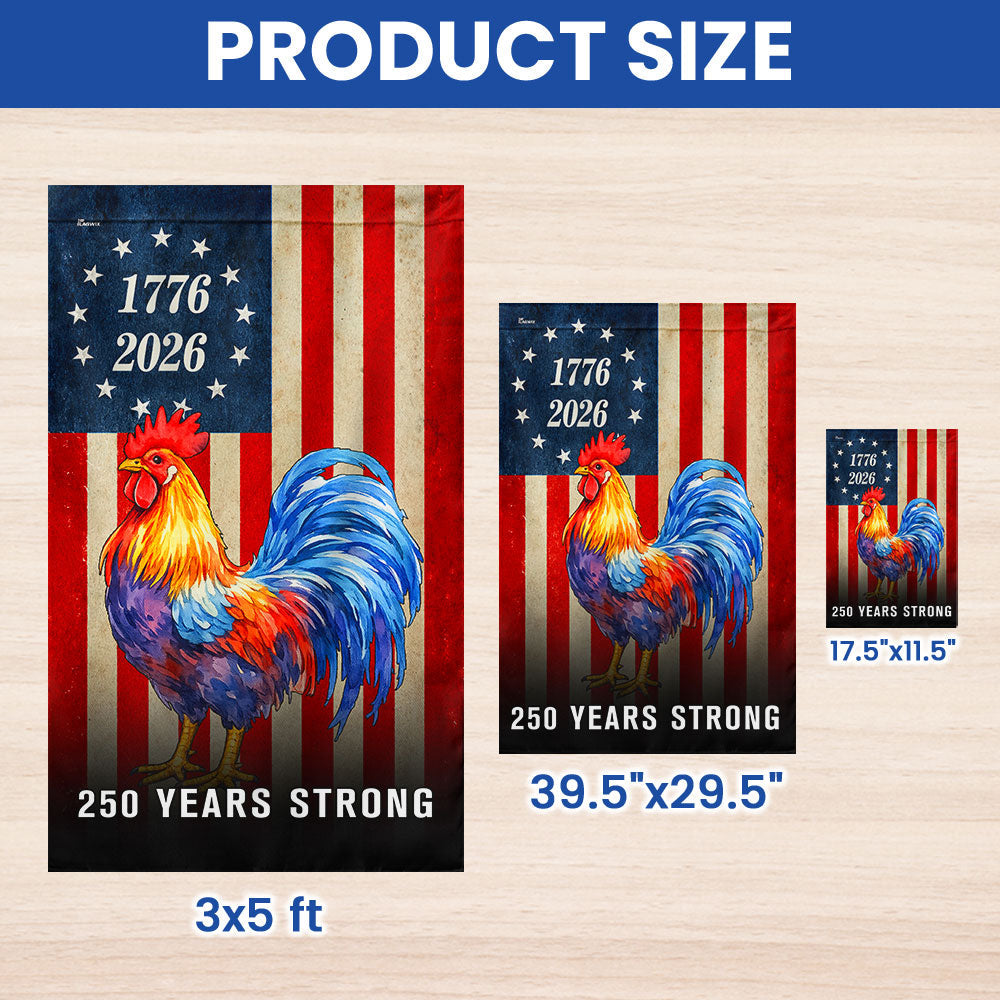 Chicken American Flag, 250 Years Strong Patriotic Rooster US Flag