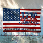 Patriotic American Flag, 1776 America 250 Years of Freedom Grommet Flag