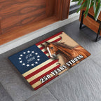 250 Years Strong Patriotic Horse American Flag Doormat