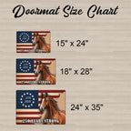 250 Years Strong Patriotic Horse American Flag Doormat