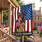 Dog American Flag, 250 Years of Freedom German Shepherd US Flag
