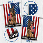 Dog American Flag, 250 Years of Freedom German Shepherd US Flag