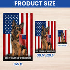 Dog American Flag, 250 Years of Freedom German Shepherd US Flag