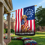 Dog American Flag, 250 Years Strong Golden Retriever US Flag