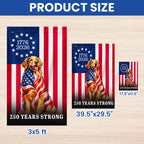 Dog American Flag, 250 Years Strong Golden Retriever US Flag