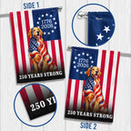 Dog American Flag, 250 Years Strong Golden Retriever US Flag