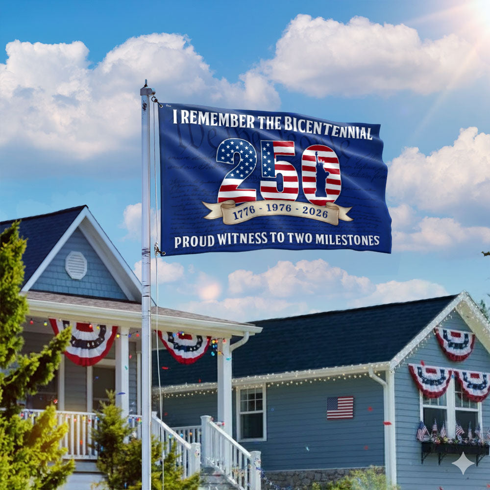 250th Anniversary US Flag, Proud Witness To Two Milestones Grommet Flag