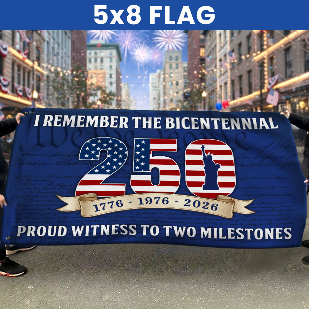 250th Anniversary US Flag, Proud Witness To Two Milestones Grommet Flag