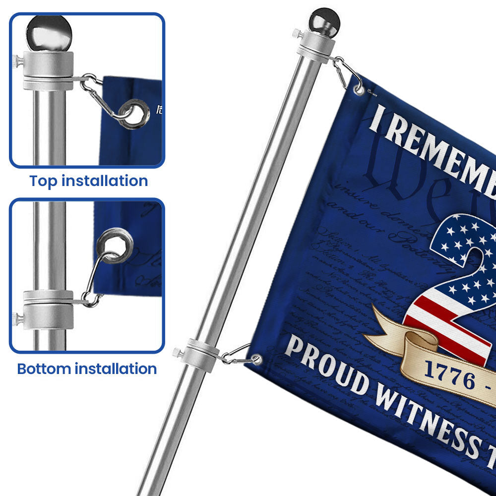 250th Anniversary US Flag, Proud Witness To Two Milestones Grommet Flag