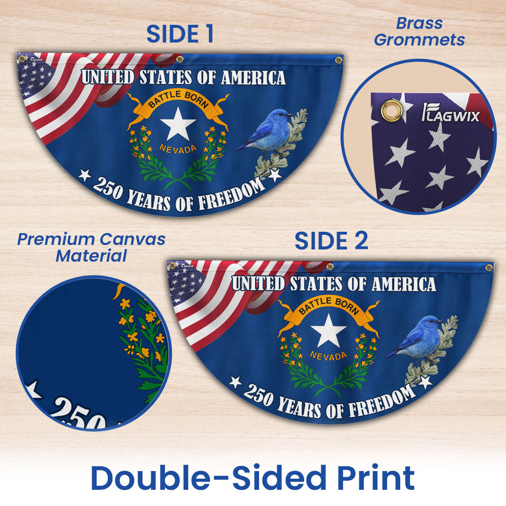 Nevada State Flag, 250 Years of Freedom Nevada State Fan Flag
