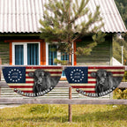 Black Angus Cattle American Flag, 250 Years Strong Cow Farmer Fan Flag