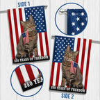 Cat American Flag, 250 Years of Freedom Patriotic Tappy Cat US Flag