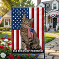 Cat American Flag, 250 Years of Freedom Patriotic Tappy Cat US Flag