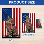 Cat American Flag, 250 Years of Freedom Patriotic Tappy Cat US Flag