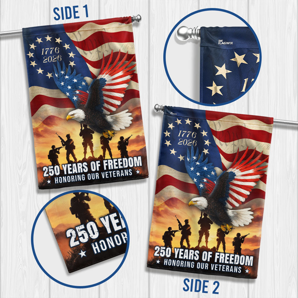 Veterans Day US Flag, 250 Years of Freedom Honoring Our Veterans Decor