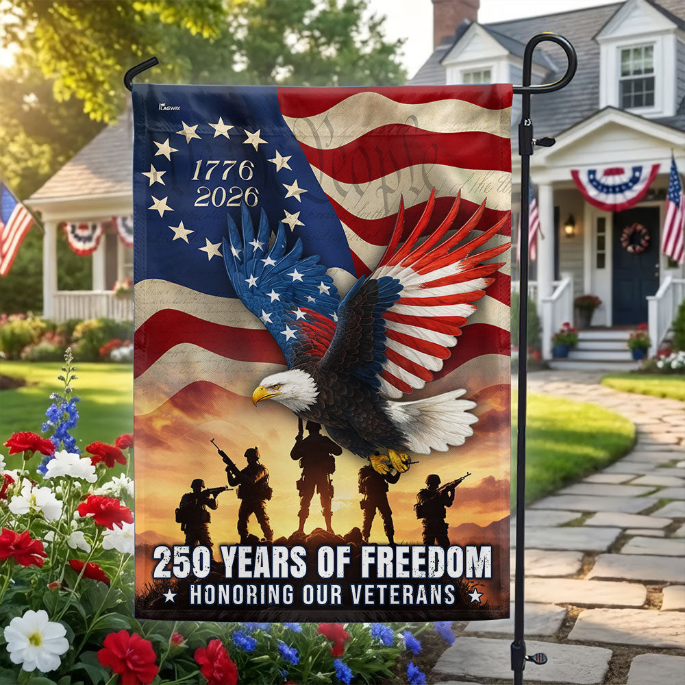 Veterans Day US Flag, 250 Years of Freedom Honoring Our Veterans Decor