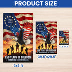 Veterans Day US Flag, 250 Years of Freedom Honoring Our Veterans Decor