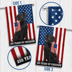 Dog American Flag, 250 Years of Freedom Black Labrador Retriever US Flag