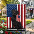 Dog American Flag, 250 Years of Freedom Black Labrador Retriever US Flag