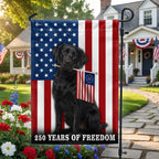 Dog American Flag, 250 Years of Freedom Black Labrador Retriever US Flag