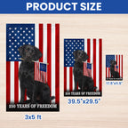 Dog American Flag, 250 Years of Freedom Black Labrador Retriever US Flag