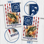 Bass Fish American Flag, 250 Years Reeling in Freedom US Flag