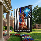 German Shepherd Dog Flag, 250 Years of Freedom Christian Thin Blue Line US Flag