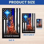 German Shepherd Dog Flag, 250 Years of Freedom Christian Thin Blue Line US Flag