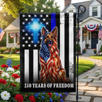 German Shepherd Dog Flag, 250 Years of Freedom Christian Thin Blue Line US Flag