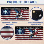 250 Years of Blessings Flag, One Nation Under God Christian Cross Fence Banner