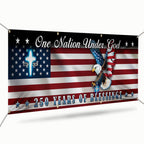 250 Years of Blessings Flag, One Nation Under God Christian Cross Fence Banner