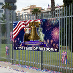 250 Years of Freedom Fence Banner, 4th of July Patriotic Decoration