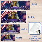 250 Years of Freedom Fence Banner, 4th of July Patriotic Decoration