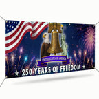 250 Years of Freedom Fence Banner, 4th of July Patriotic Decoration