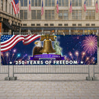 250 Years of Freedom Fence Banner, 4th of July Patriotic Decoration