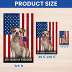 Dog American Flag, 250 Years of Freedom Patriotic Bulldog US Flag
