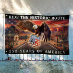 Route 66 Flag, 250 Years of America Ride the Historic Route Grommet Flag