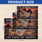 Route 66 Flag, 250 Years of America Ride the Historic Route Grommet Flag