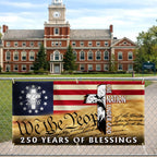 250 Years of Blessings Fence Banner, 1776 2026 Patriotic Eagle Cross Decor
