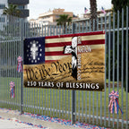 250 Years of Blessings Fence Banner, 1776 2026 Patriotic Eagle Cross Decor