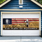 250 Years of Blessings Fence Banner, 1776 2026 Patriotic Eagle Cross Decor