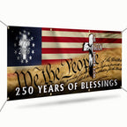 250 Years of Blessings Fence Banner, 1776 2026 Patriotic Eagle Cross Decor