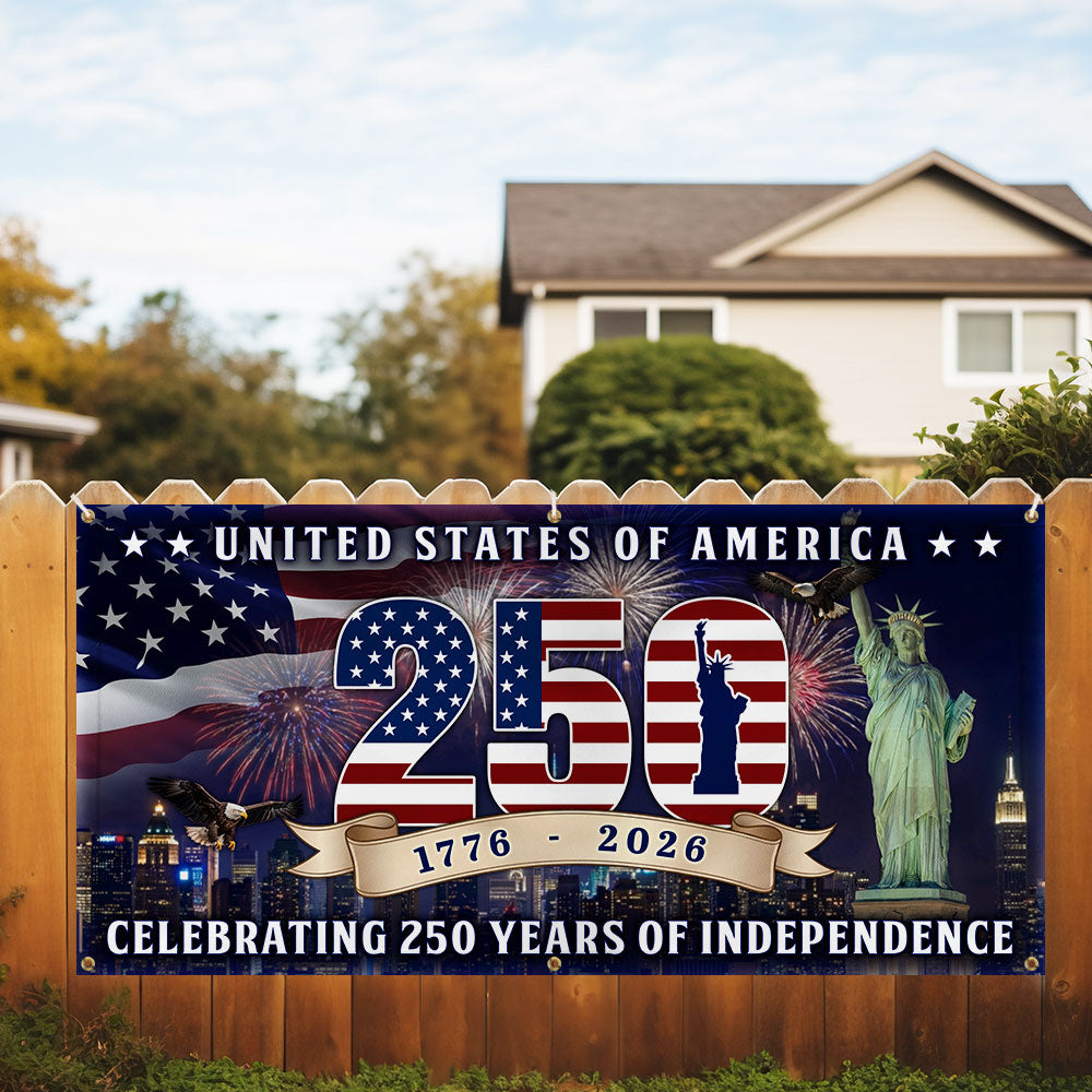 250th Anniversary Flag, 1776 2026 United States of America Fence Banner
