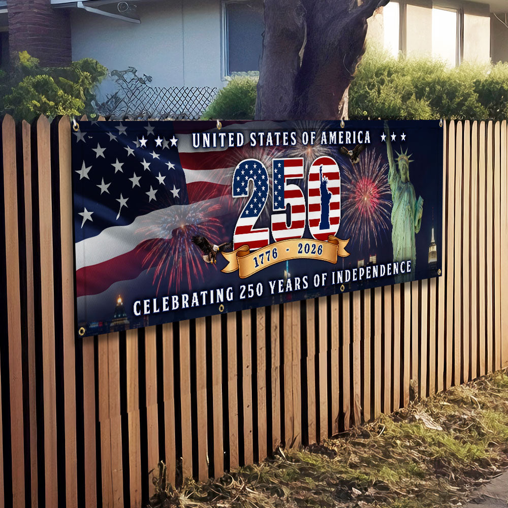 250th Anniversary Flag, 1776 2026 United States of America Fence Banner